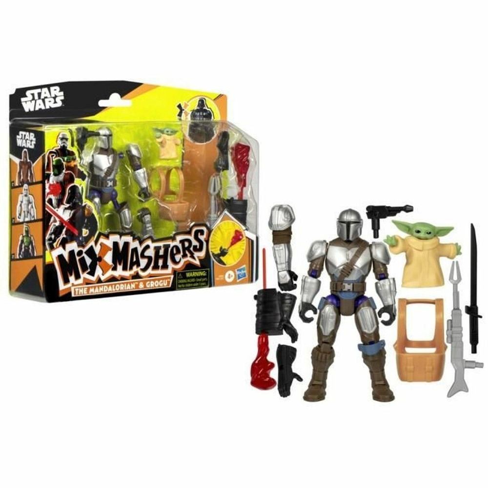 Figurine mixmashers mandalorien et grogu deluxe personnalisable à mélanger et combiner