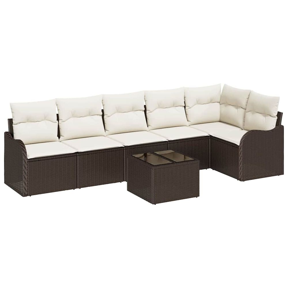 Ensemble de canapé de jardin 7 pc gris polyrotin