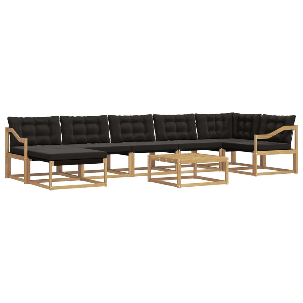 Ensemble de canapés d'extérieur 8 pc blanc et noir