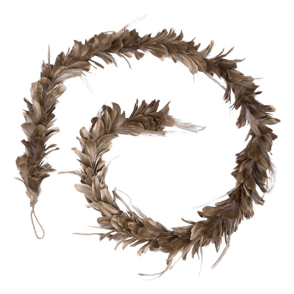 Guirlande de noël boa en plumes champagne 1,80 m 45 g