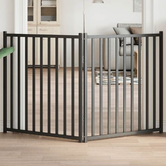 Barrière de sécurité haute 90cm pliable en bois pour chien 160cm noir