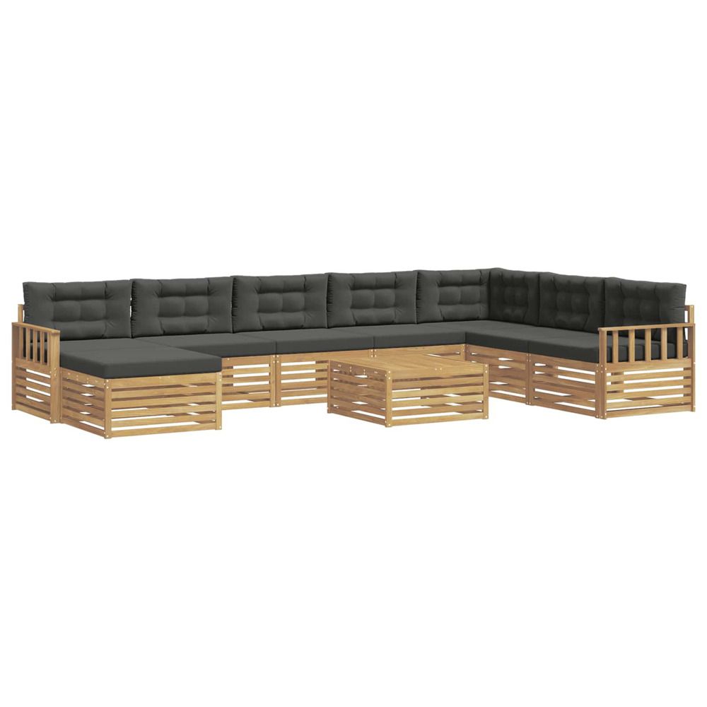Ensemble de canapés d'extérieur 9 pc blanc et anthracite