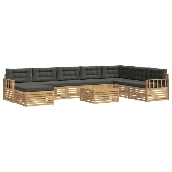 Ensemble de canapés d'extérieur 9 pc blanc et anthracite