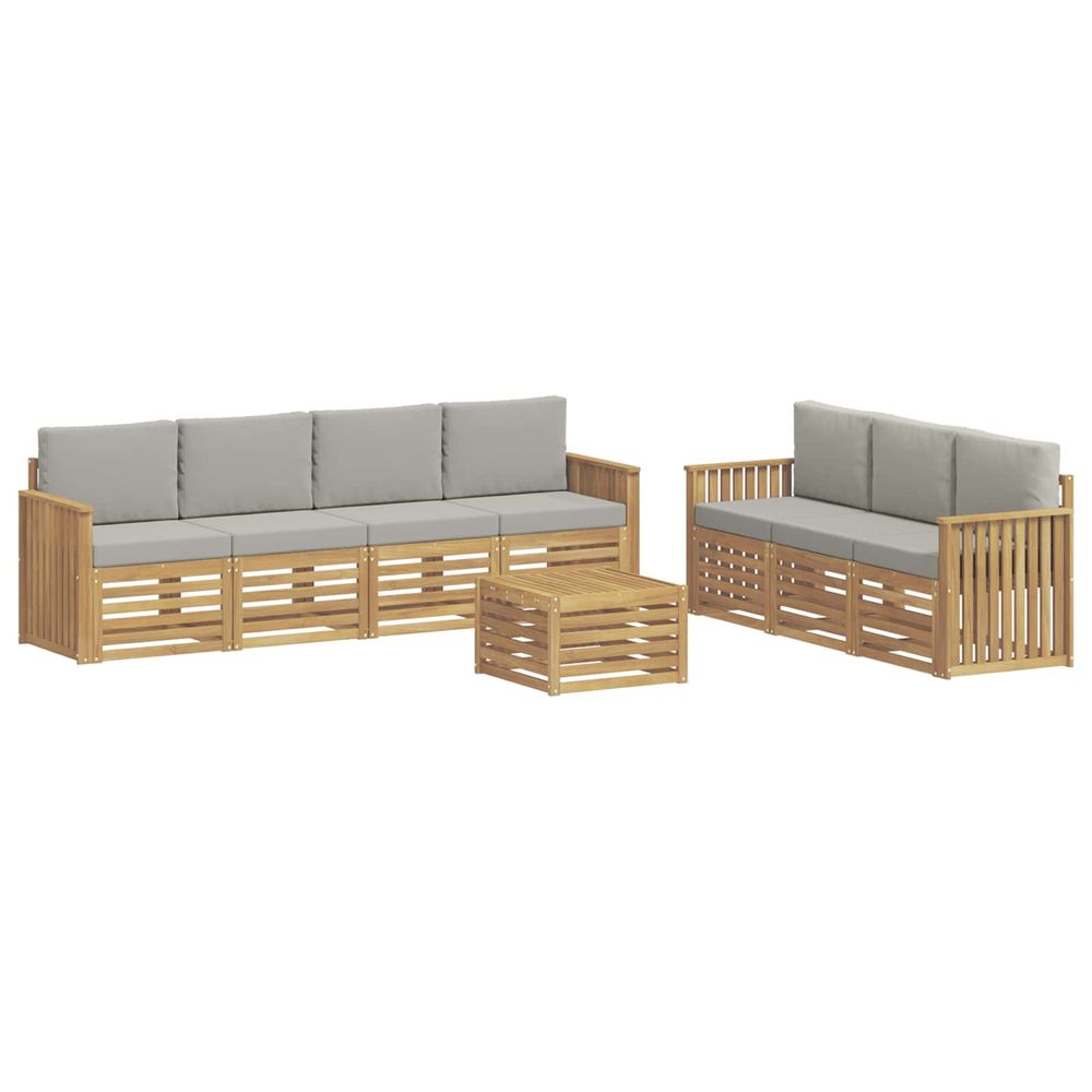 Ensembles de canapés 8 pc blanc et gris clair polyester