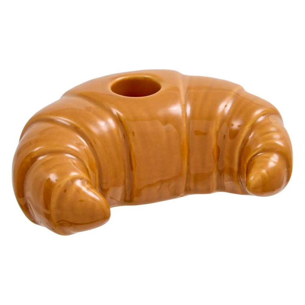 Bougeoir croissant en grès 