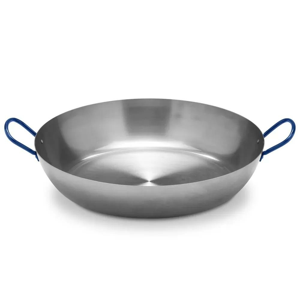 Poêle lyonnaise polie avec anses acier poli 40cm