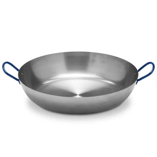 Poêle lyonnaise polie avec anses acier poli 40cm