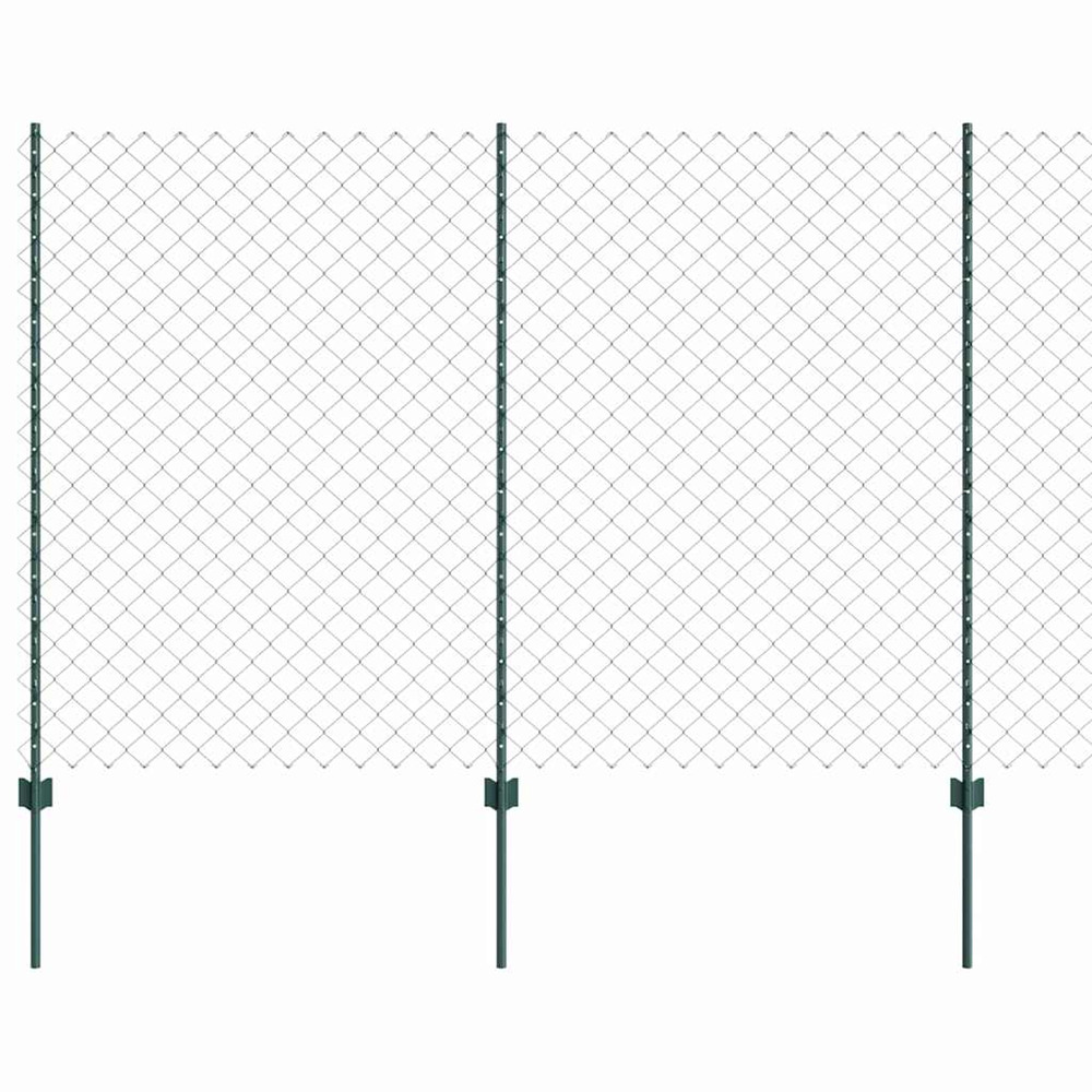 Clôture avec poteau vert 1,5 x 25 m acier