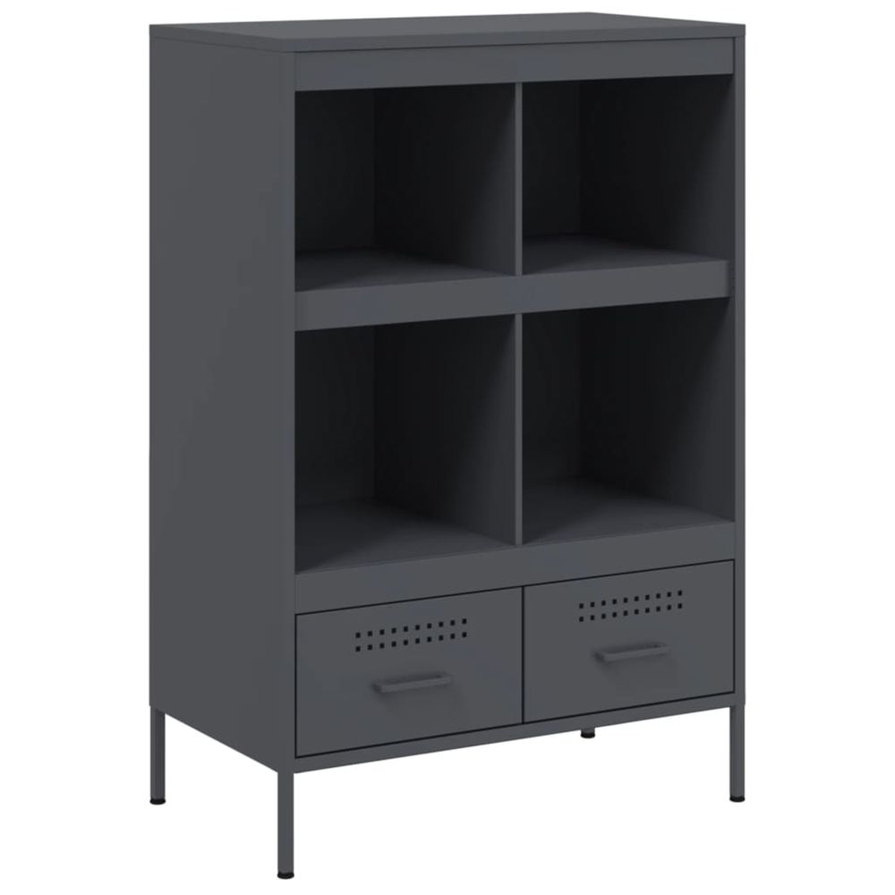 Buffet haut anthracite 68x39x101,5 cm acier