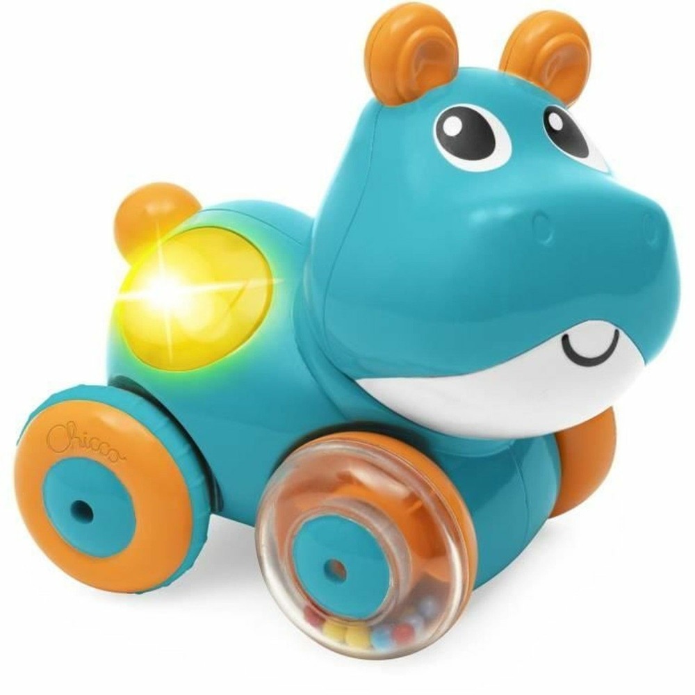 Hippo roulant animé - bleu et orange