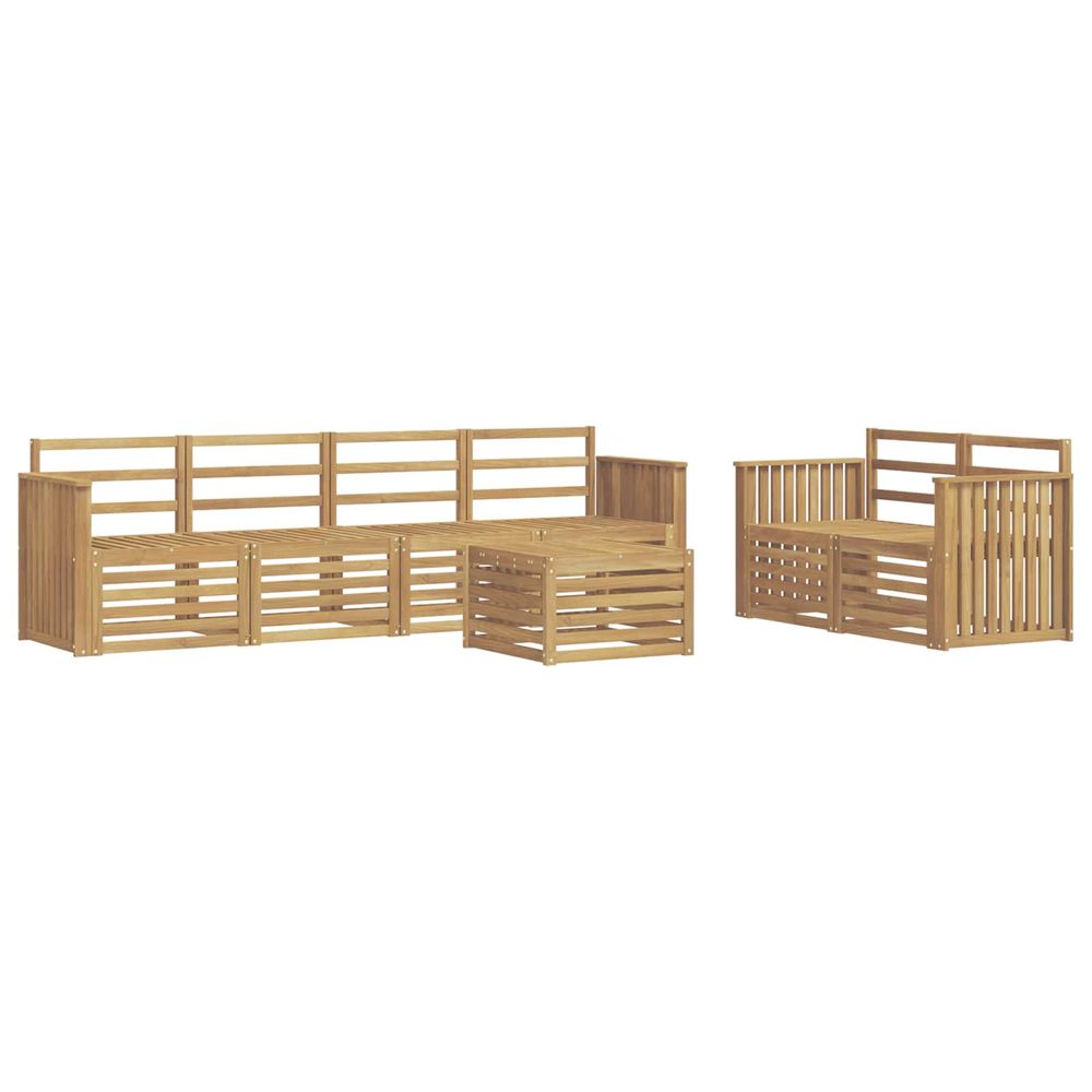 Ensemble de canapés d'extérieur 7 pc blanc bois d'acacia massif