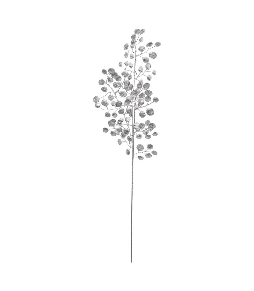 Branche décorative spéciale fêtes argent & paillettes h 75 cm