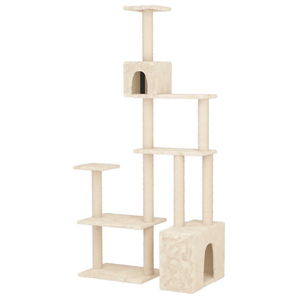 Arbre à chat avec poteaux à griffer en sisal crème 177,5 cm