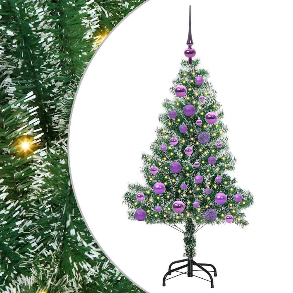 Arbre de noël artificiel floconné de neige avec lumière led