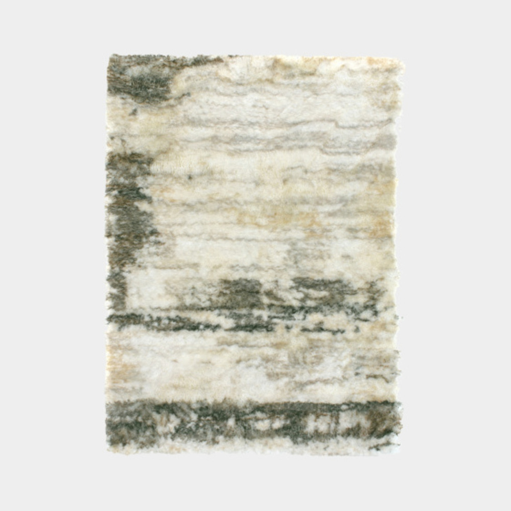 Tapis shaggy à poils longs ultra doux - fluffy - crème, marron, kaki - 140 x 200 cm