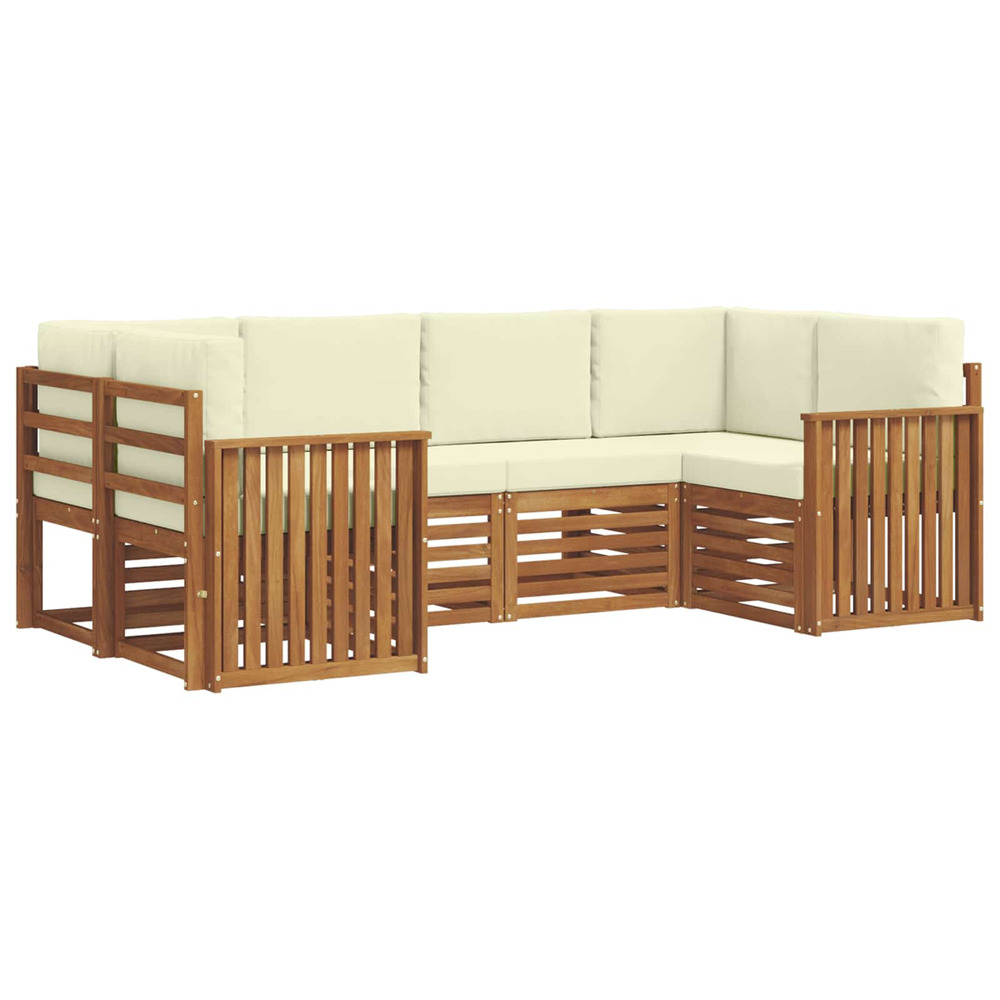 Ensembles de canapés avec coussin 6 pcs naturel et crème