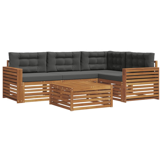 Ensemble de canapés d'extérieur 5 pcs naturel et anthracite