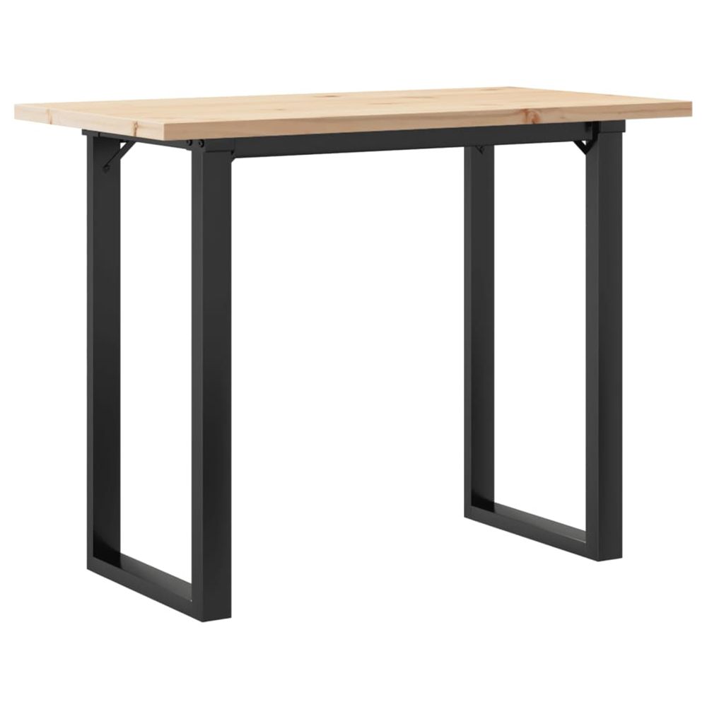Table à manger cadre en o 100x50x75,5 cm bois pin massif acier