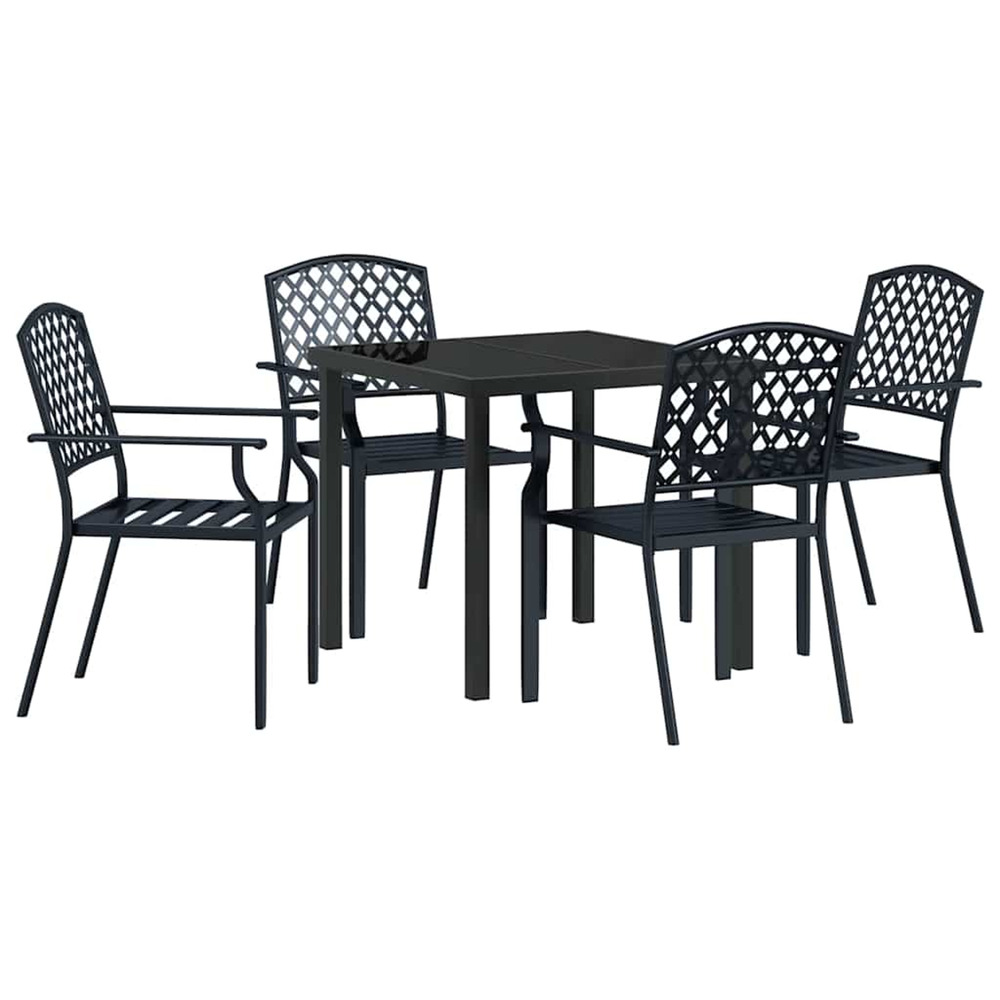 Ensemble de salle à manger pour jardin 5 pcs anthracite