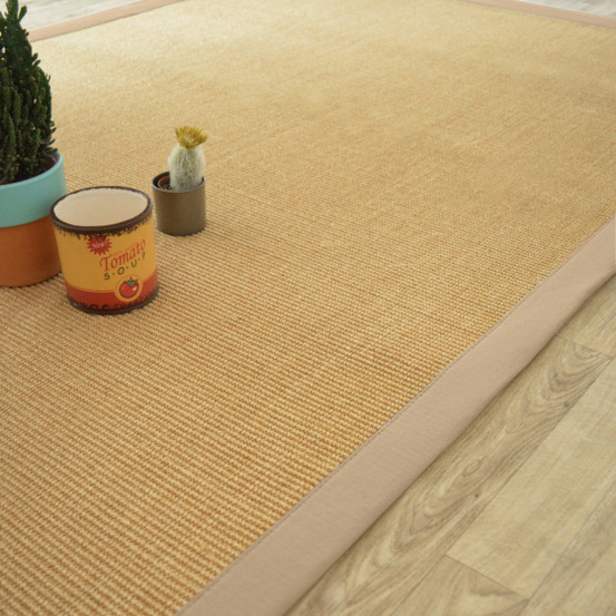 Tapis sisal yucatan naturel - ganse beige - 200 x 200 cm