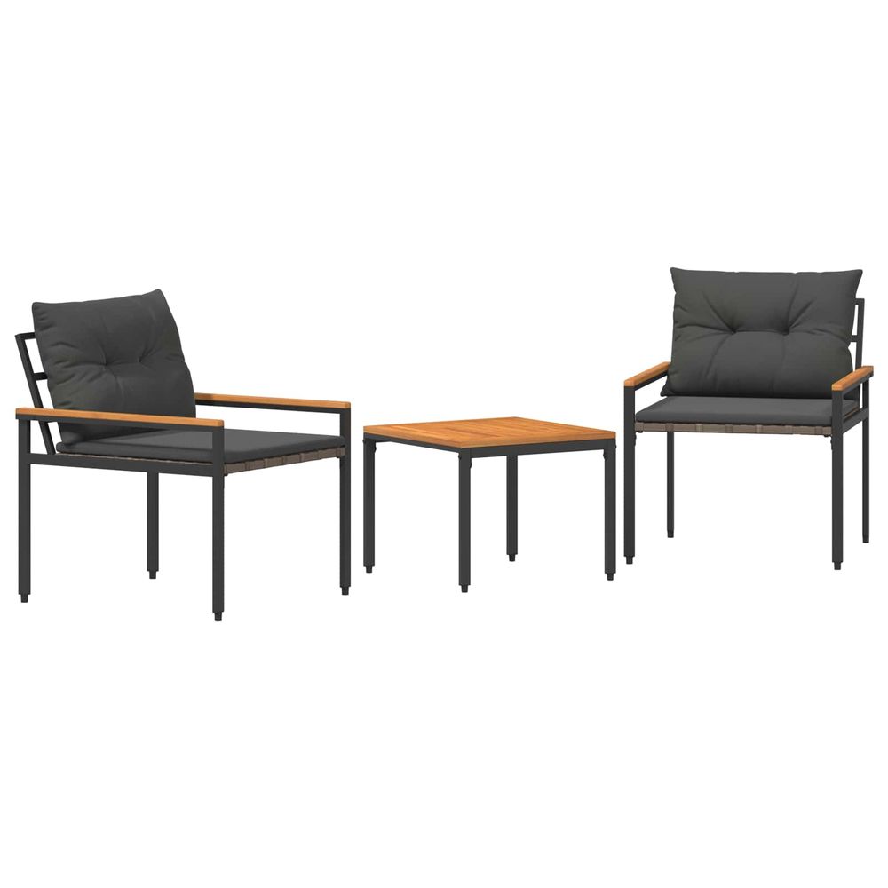 Ensemble de meubles d'extérieur 3 pc 2 place gris foncé