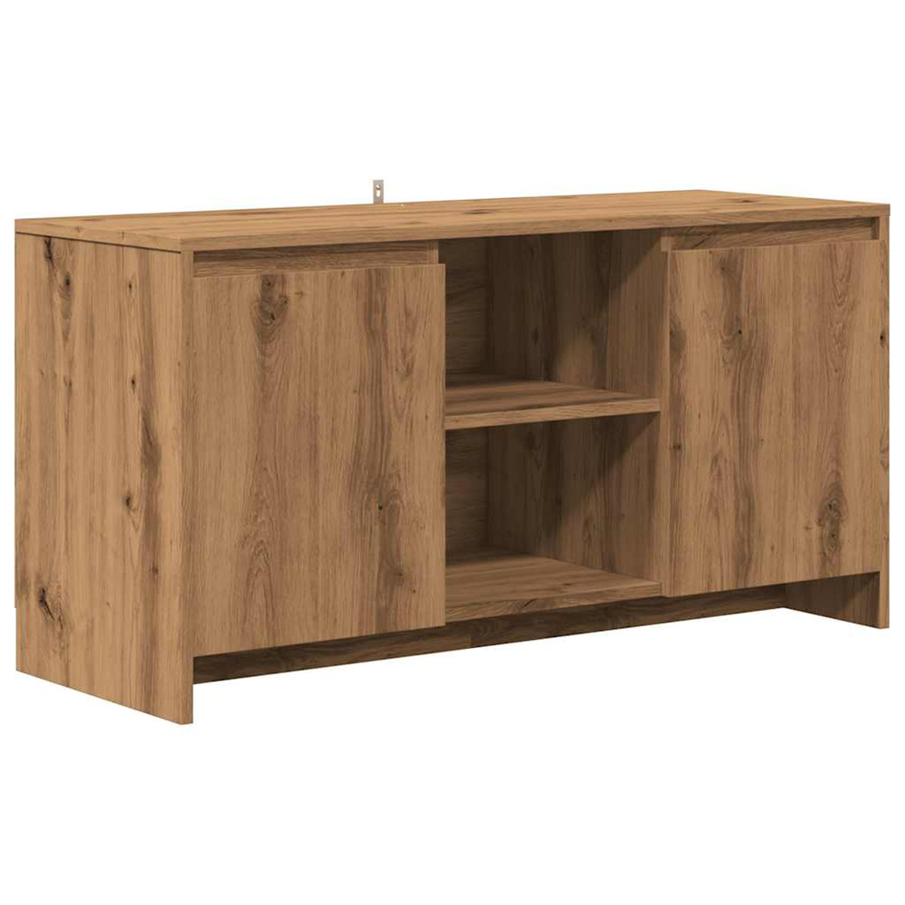 Meuble tv chêne artisanal 102x37,5x52,5 cm bois d'ingénierie