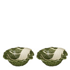 Mica decorations - bols en forme de choux céramique vert foncé l11,5