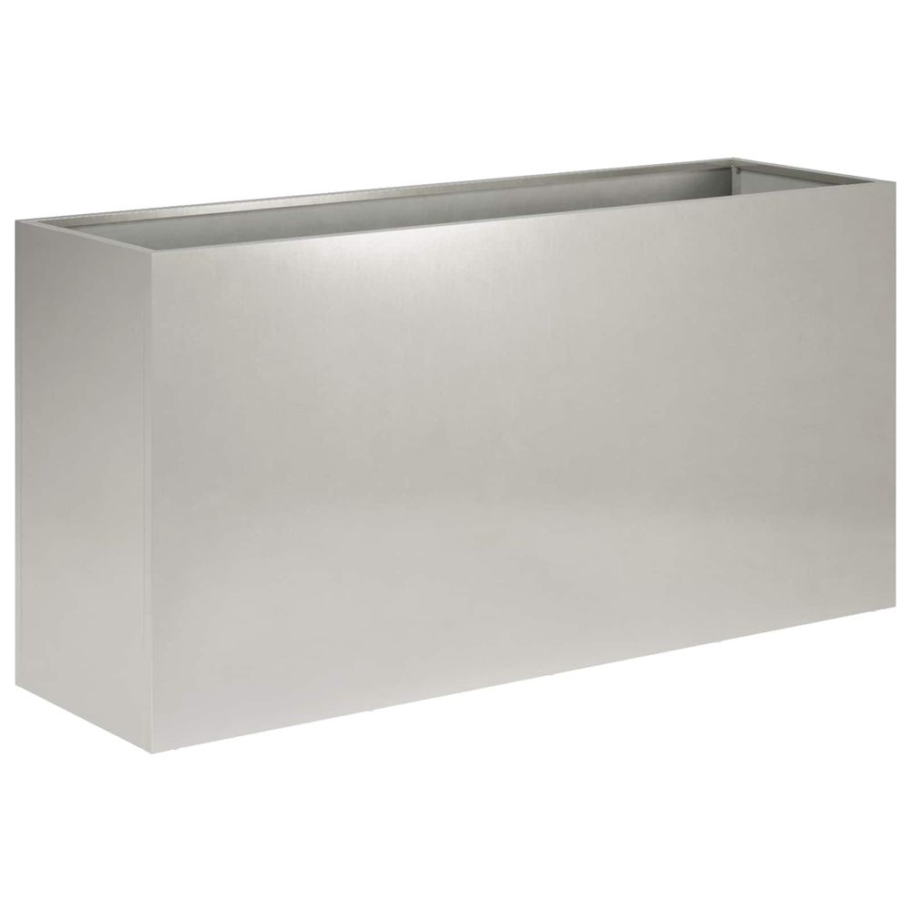 Cache-pot de jardin argenté 100 x 30 x 40 cm acier inoxydable