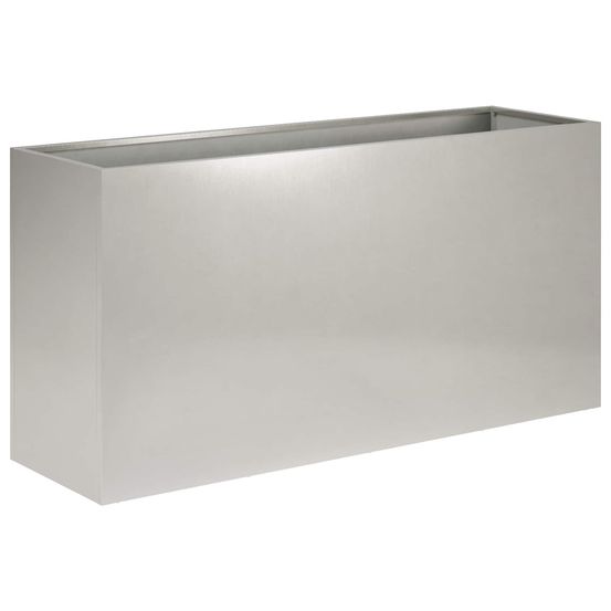 Cache-pot de jardin argenté 100 x 30 x 40 cm acier inoxydable