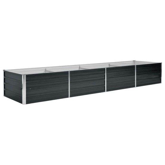 Lit surélevé de jardin anthracite 320x80x45 cm acier galvanisé