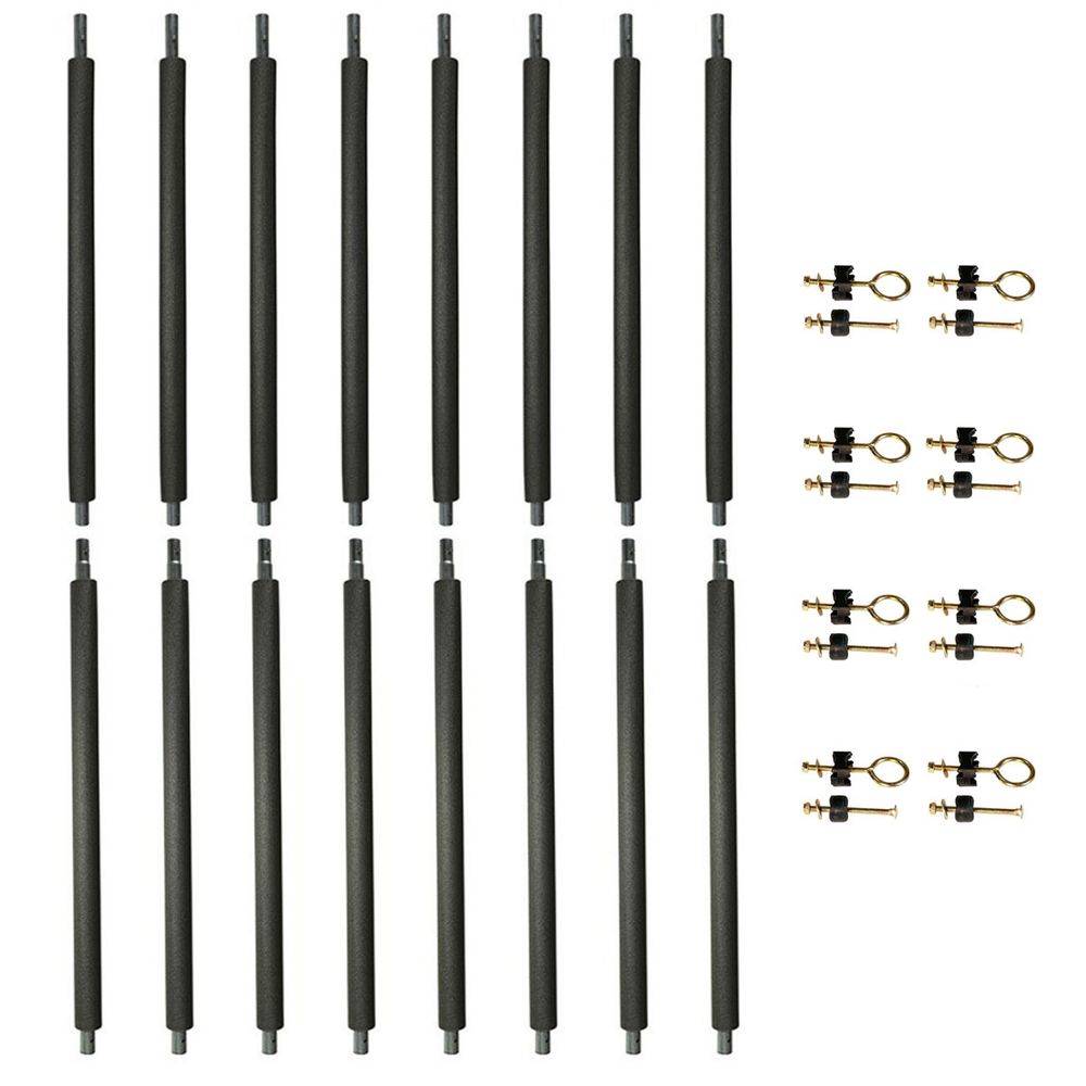 Lot de 8 poteaux de filet trampoline ø32 mm punchi - hauteur filet 180 cm