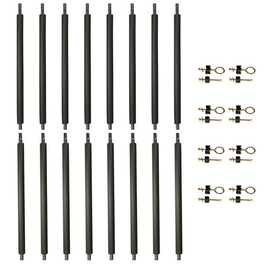 Lot de 8 poteaux de filet trampoline ø32 mm punchi - hauteur filet 180 cm