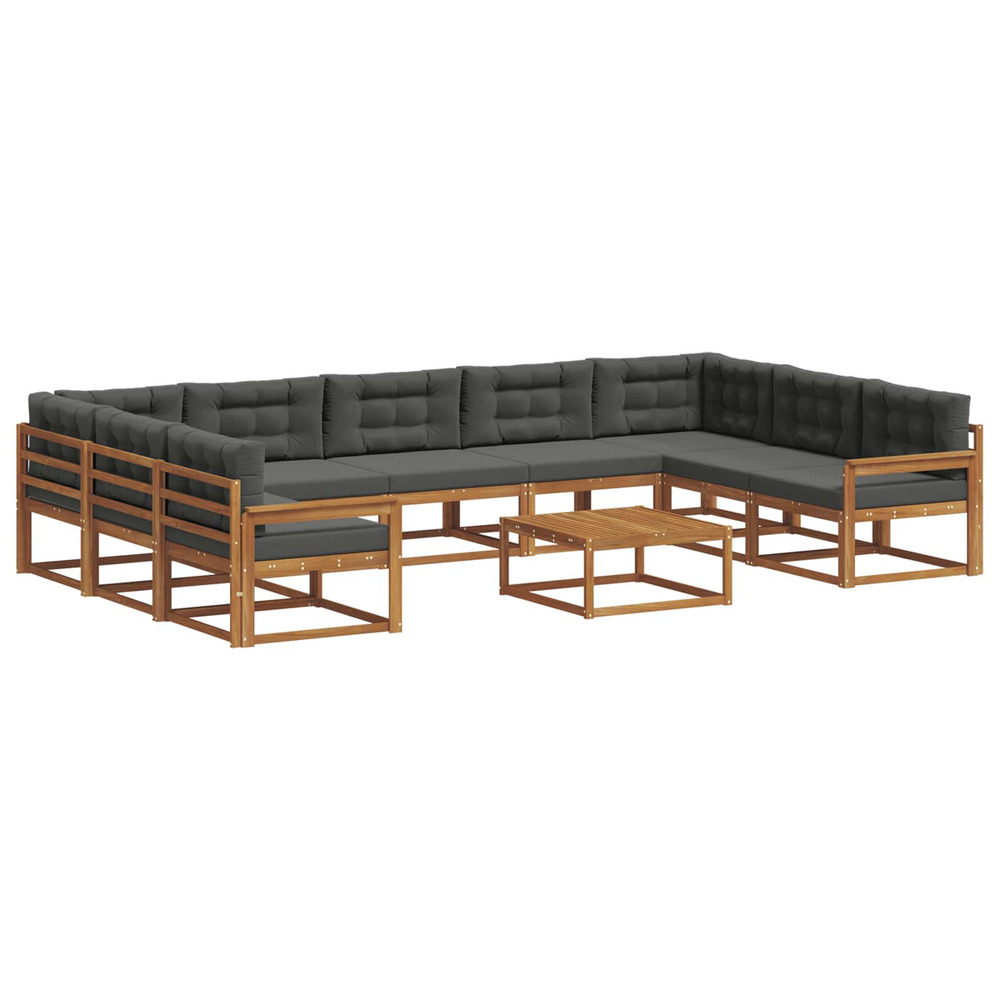 Ensemble de canapés d'extérieur 10 pcs naturel et anthracite