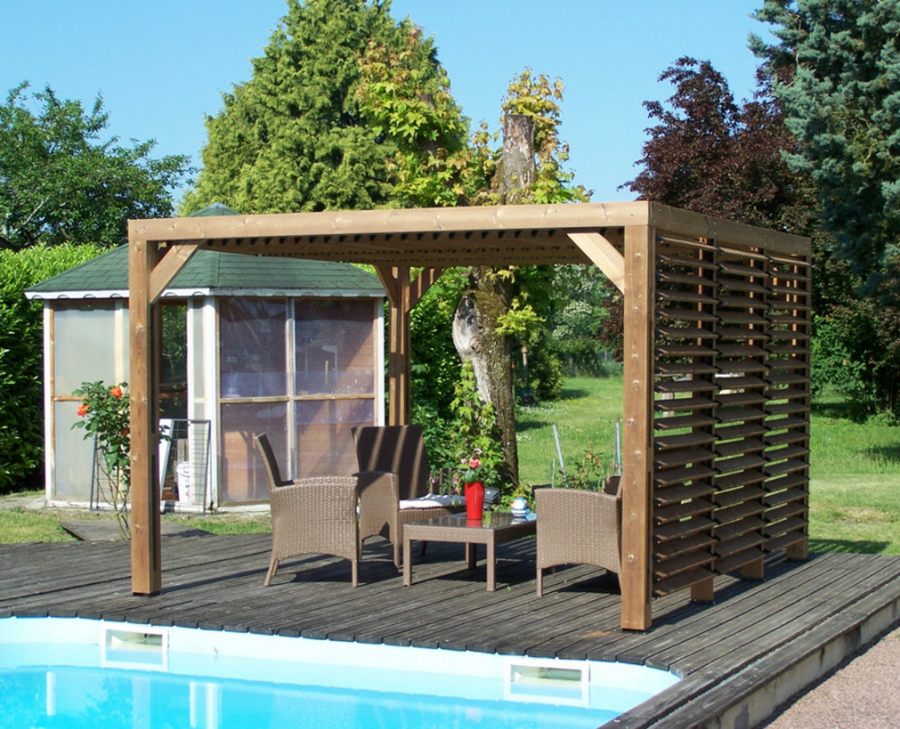 Pergola 10.67m² bois traité - tho3531vti