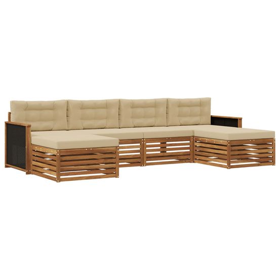 Ensemble de canapés d'extérieur 6 pc bois d'acacia massif