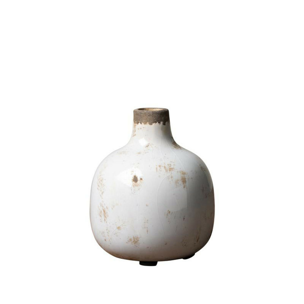 Vase céramique blanc 13x11cm