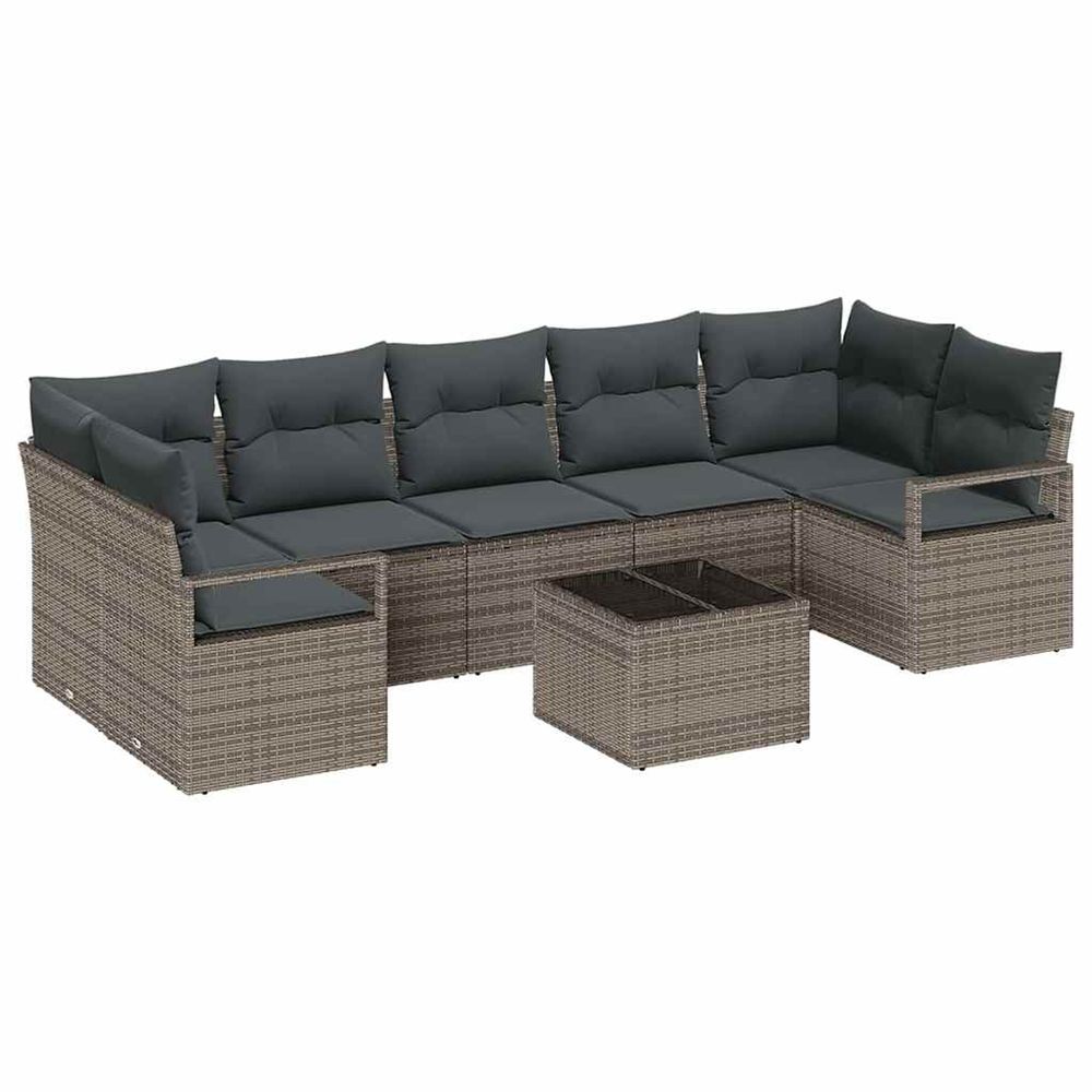 Ensemble de canapé de jardin 8 pc 7-nombre de places gris