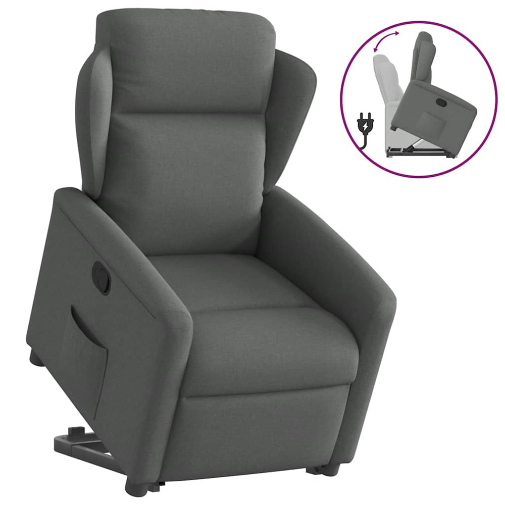 Fauteuil inclinable gris foncé tissu