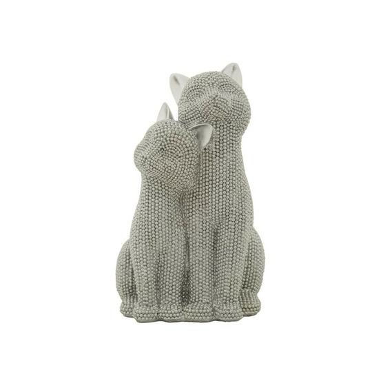 Statuette déco couple de chat