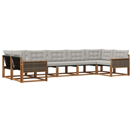 Ensemble de canapés d'extérieur 7 pc naturel et gris clair
