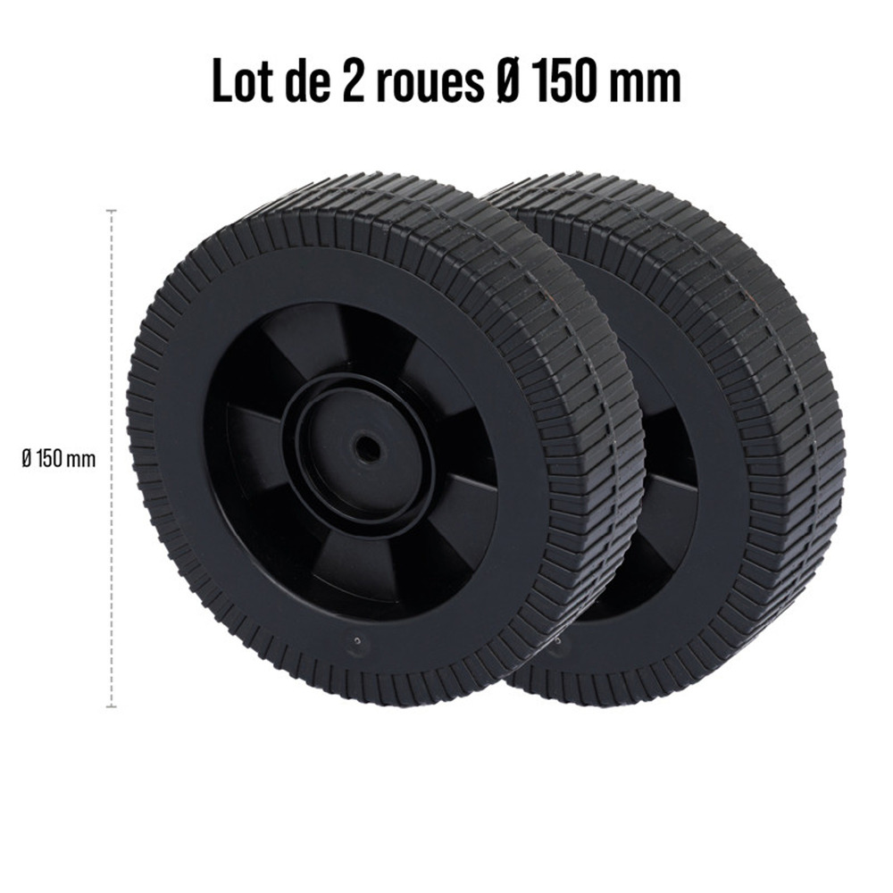 Lot 2 roues ø15 cm