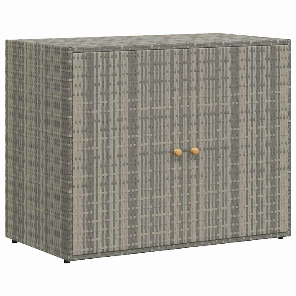 Armoire de rangement jardin gris 100x55,5x80 cm résine tressée