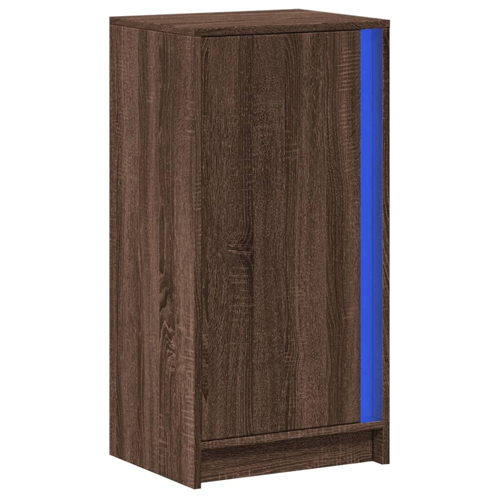 Buffet bahut commode armoire meuble de rangement organisateur cuisine salle de séjour salon avec led 42,5 x 34 x 85 cm bois d