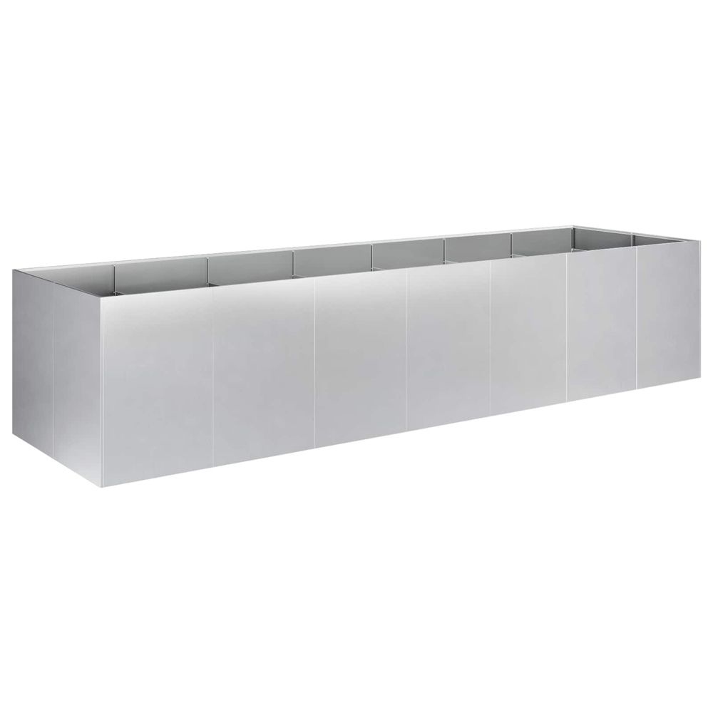 Cache-pot de jardin argenté 280 x 80 x 60 cm acier galvanisé