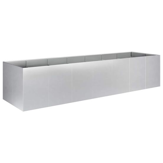 Cache-pot de jardin argenté 280 x 80 x 60 cm acier galvanisé