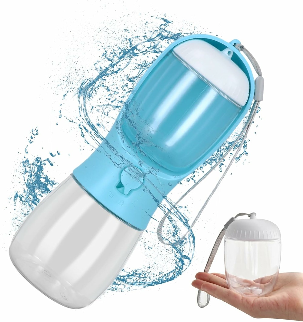 Bouteille d'eau de 300 ml pour chien gourde pour chat avec 100g récipient de nourriture