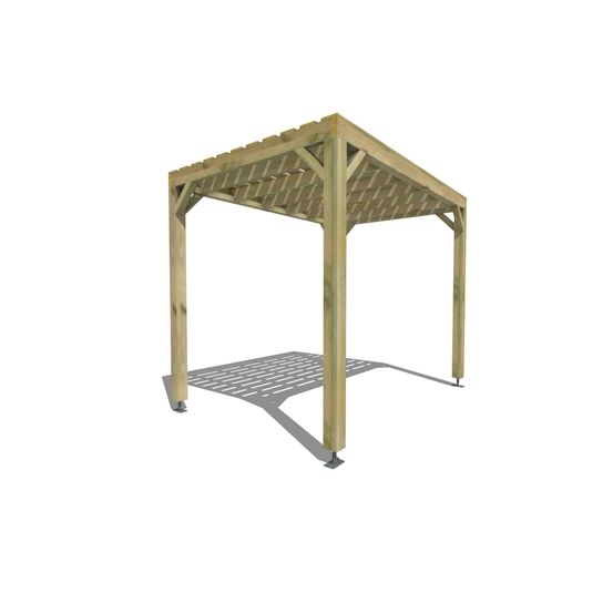 Pergola bois • 3m x 2m • indépendante • sens profondeur • platelage bois • livraison comprise