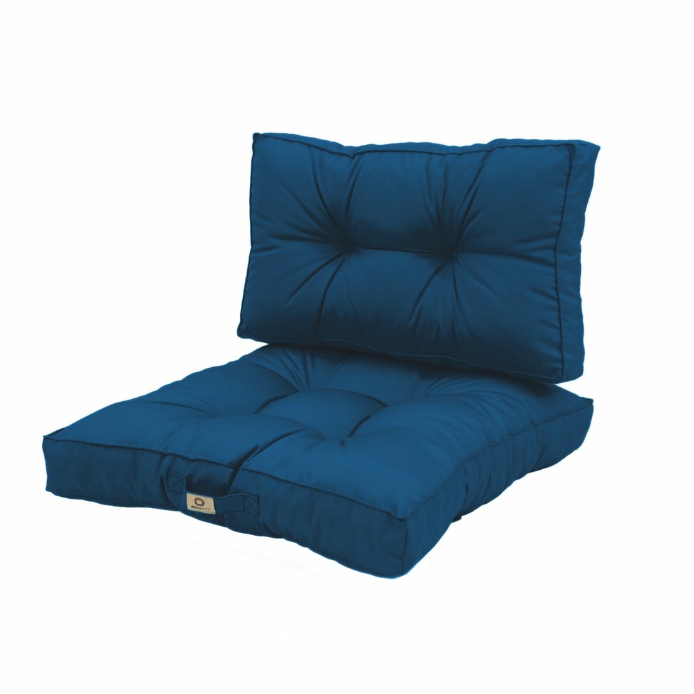 Coussins pour salon de jardin capitonné 50x50cm bleu petrole