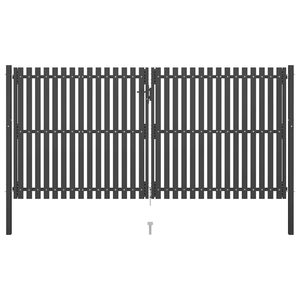 Portail de jardin en acier 400 x 175 cm anthracite