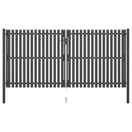 Portail de jardin en acier 400 x 175 cm anthracite